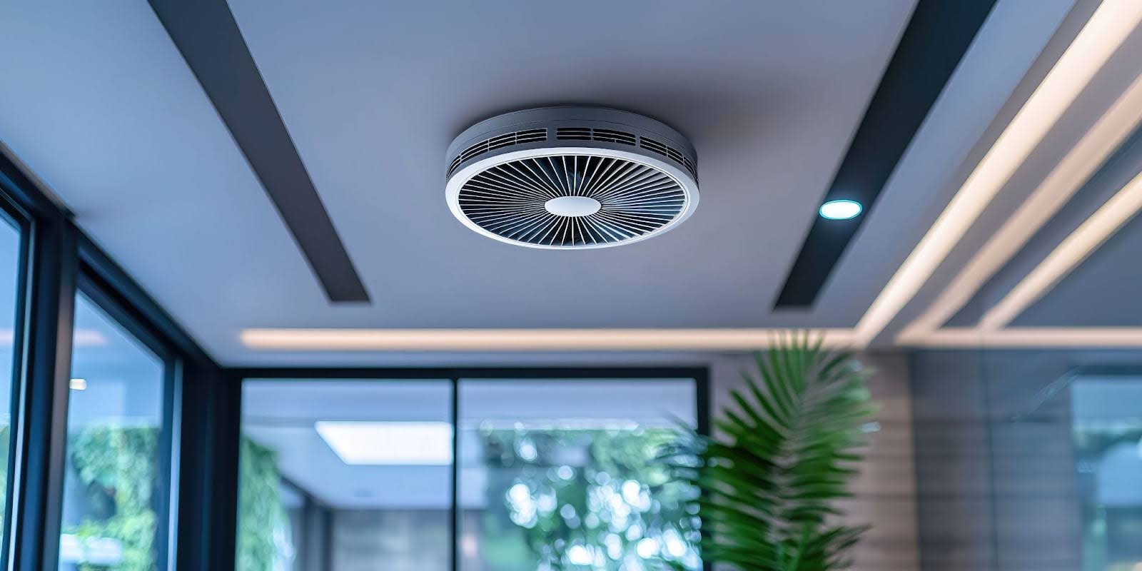Modern ceiling fan in stylish interior