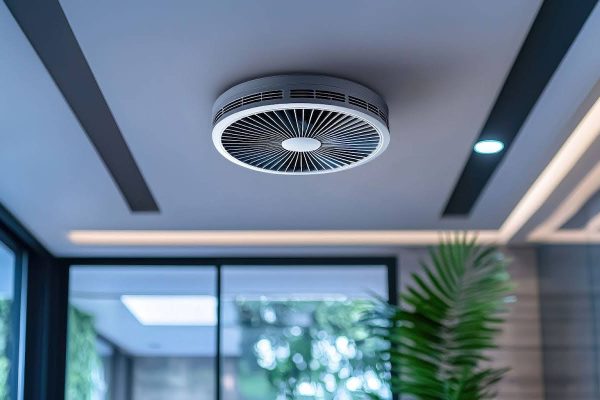 Modern ceiling fan in stylish interior